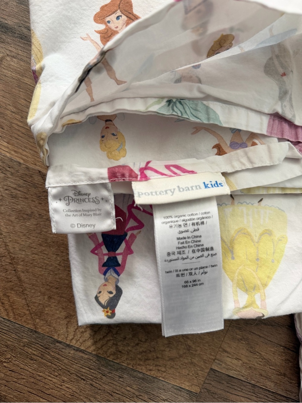 Pottery Barn Kids 100% Organic Cotton Disney Princess Sheet Set Twin Size - Picture 3 of 3